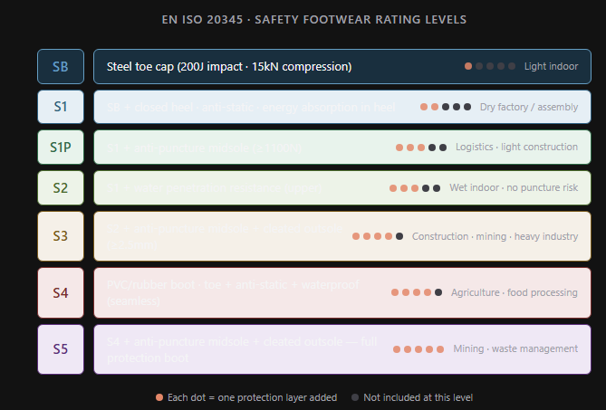 safety shoe ratings s1 s1p s3 quick guide safety shoe ratings s1 s1p s3 quick guide